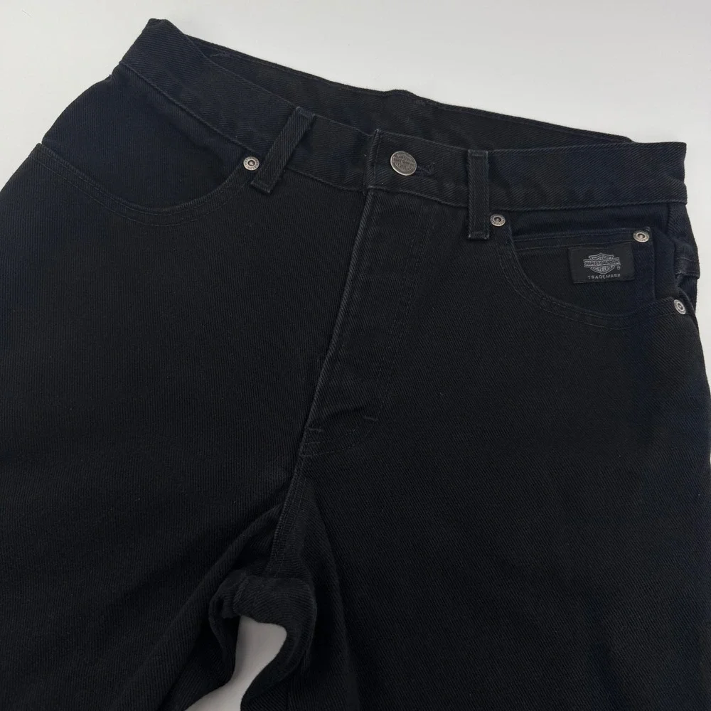 Harley-Davidson Jeans Women 8 PET Black Classic Straight High Rise Vintage 90s